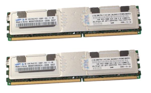 2 x 1GB PC2 5300 667MHZ ECC DDR2