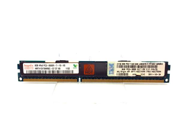 8GB (1x8GB, 4Rx8, 1.5V) PC3-8500 CL7ECC DDR3 1066MHz VLP RDIMM